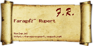 Faragó Rupert névjegykártya